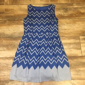 Pink Owl - Adorable Chevron Print Dress (L)